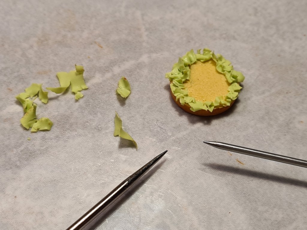 Création de feuille de salade en fimo