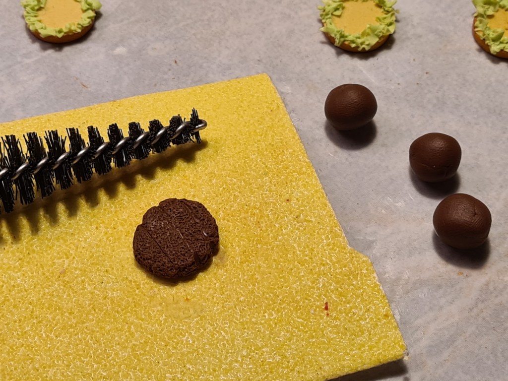 Texture d'un steak haché en fimo.